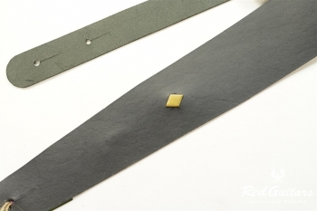 Plain Leather - Ebony & Rhombus Studs